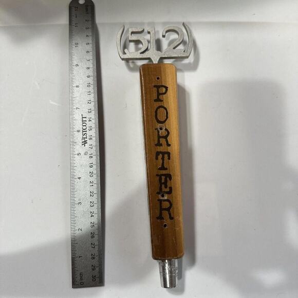 512 Brewing Company Other - 512 Brewing Co. Pecan Porter Craft Austin Texas Brewery Wood Beer Tap Handle